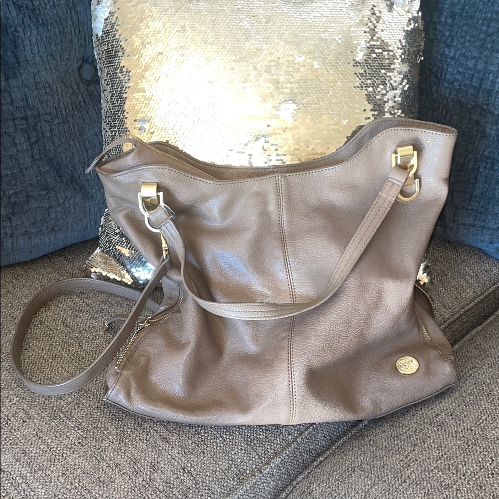 Vince Camuto Brown Leather Shoulder Bag